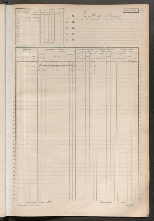 Matrice des propriétés non bâties, fol. 1201 à 1800.
