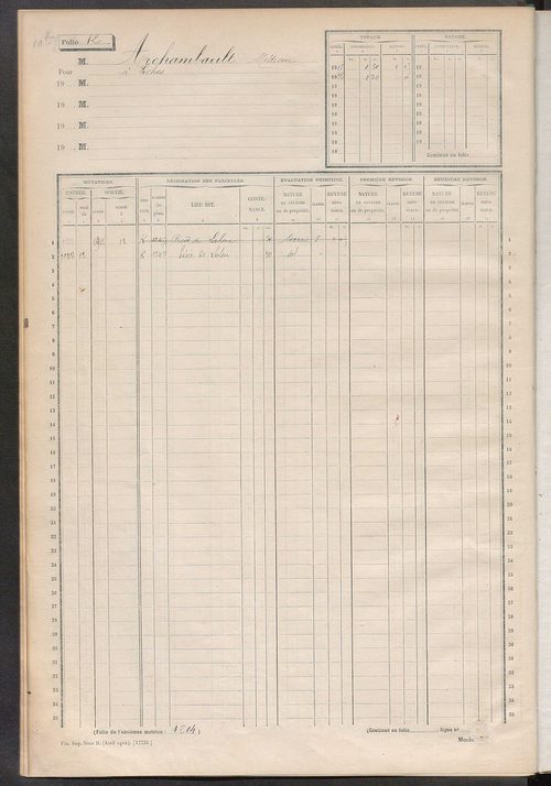 Matrice des propriétés non bâties, fol. 1 à 600.