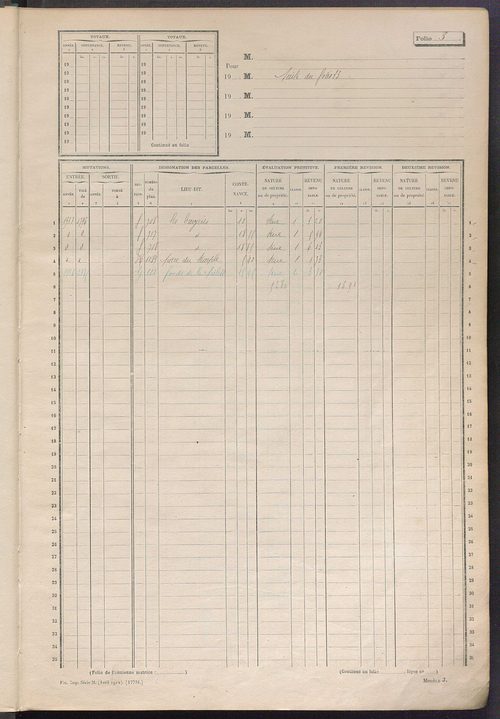 Matrice des propriétés non bâties, fol. 1 à 600.
