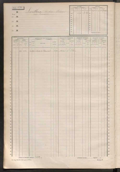 Matrice des propriétés non bâties, fol. 1201 à 1800.