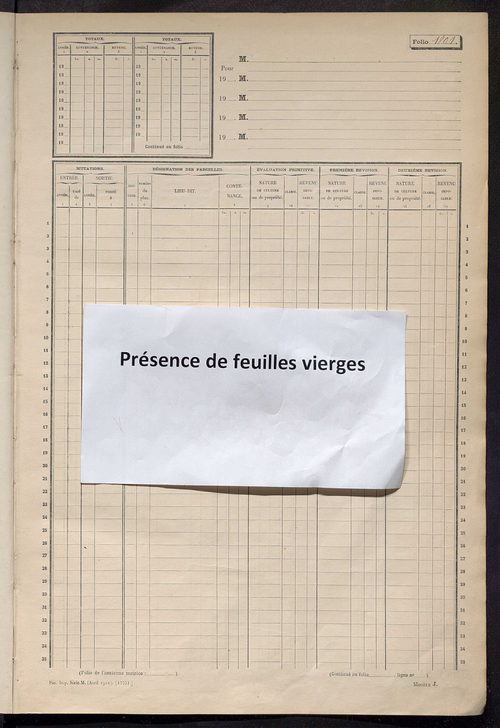 Matrice des propriétés non bâties, fol. 1801 à 2300.