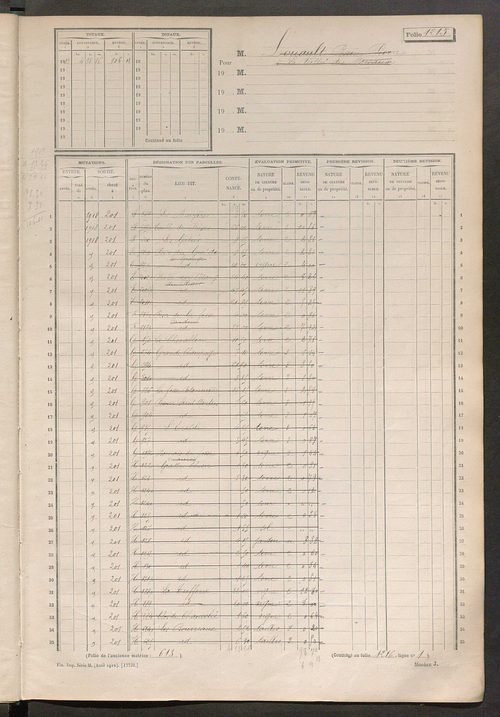Matrice des propriétés non bâties, fol. 1201 à 1800.