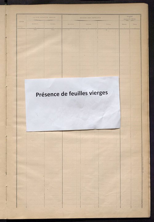 Matrice des propriétés bâties ; récapitulation ; table alphabétique des propriétaires.