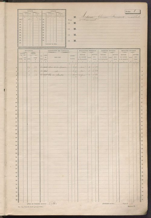 Matrice des propriétés non bâties, fol. 1 à 600.