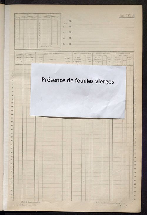 Matrice des propriétés non bâties, fol. 1801 à 2300.