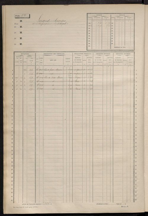 Matrice des propriétés non bâties, fol. 1801 à 2300.