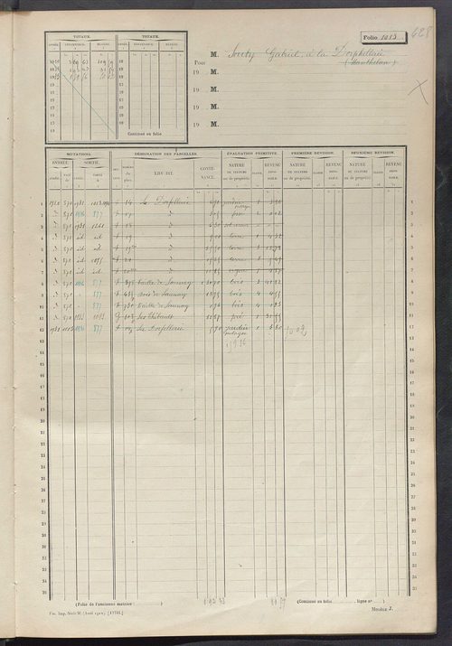 Matrice des propriétés non bâties, fol. 1001 à 1304.