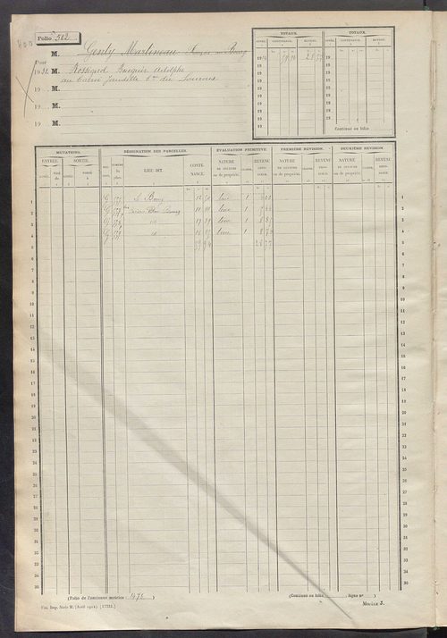 Matrice des propriétés non bâties, fol. 501 à 1000.