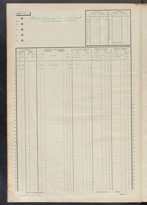 Matrice des propriétés non bâties, fol. 1001 à 1304.