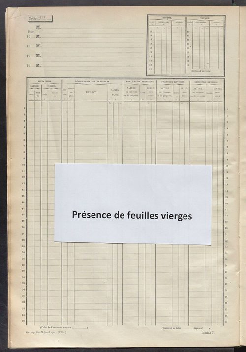 Matrice des propriétés non bâties, fol. 501 à 1000.