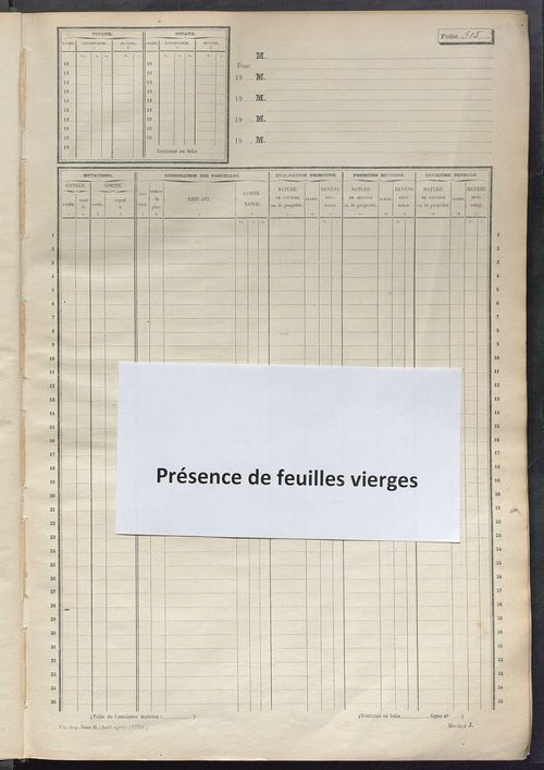 Matrice des propriétés non bâties, fol. 501 à 1000.