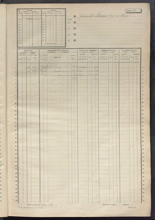 Matrice des propriétés non bâties, fol. 501 à 1000.
