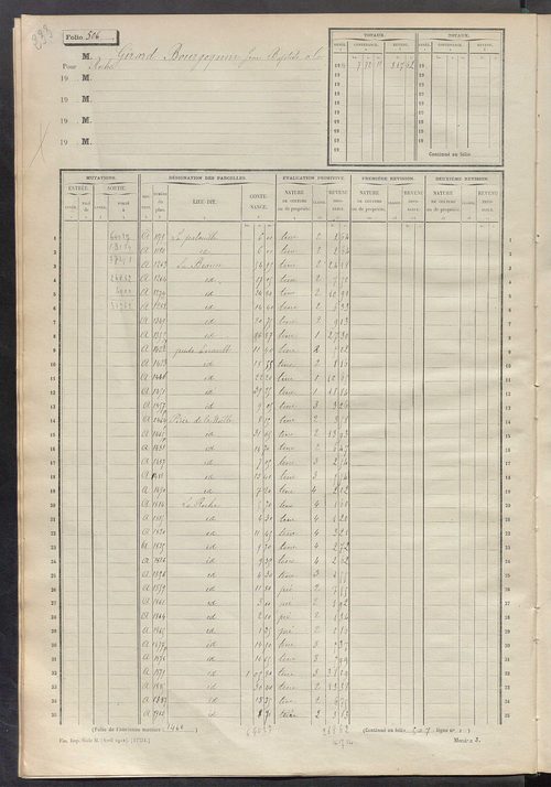 Matrice des propriétés non bâties, fol. 501 à 1000.