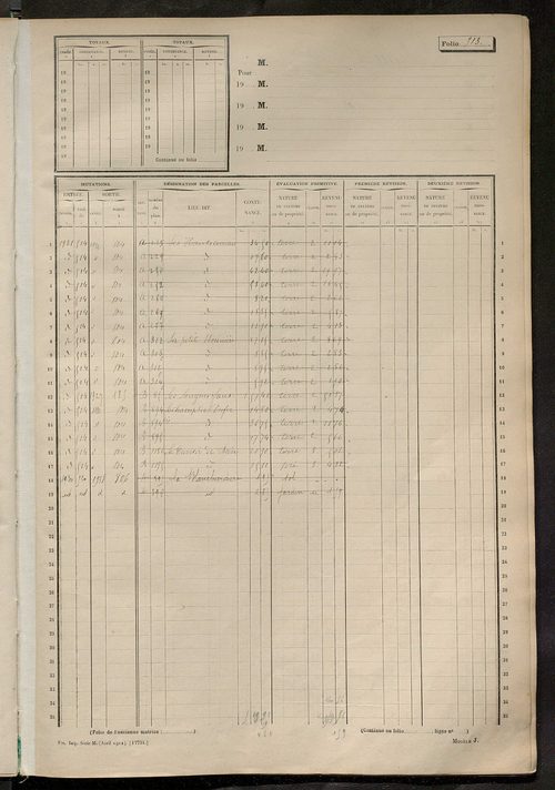 Matrice des propriétés non bâties, fol. 501 à 1104.
