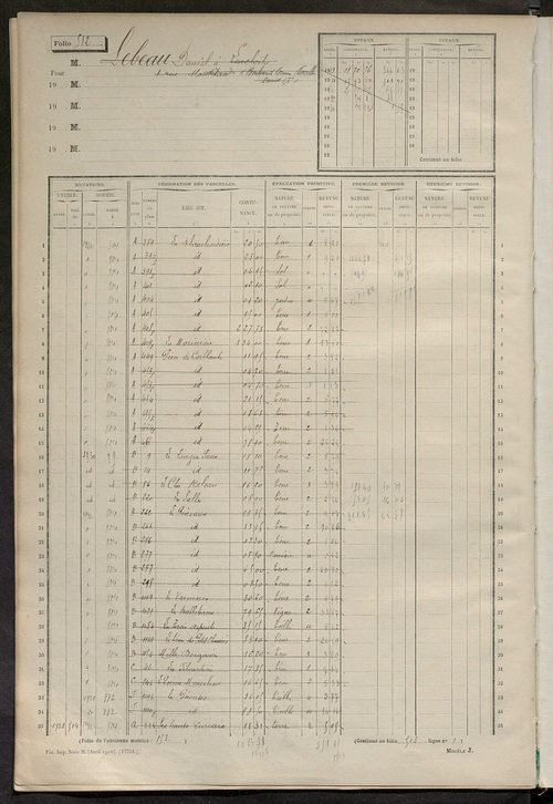 Matrice des propriétés non bâties, fol. 501 à 1104.