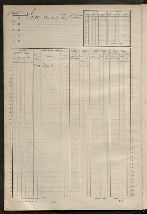 Matrice des propriétés non bâties, fol. 501 à 1104.