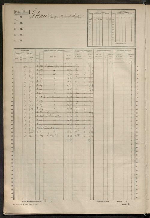 Matrice des propriétés non bâties, fol. 501 à 1104.