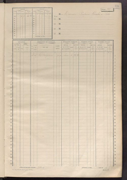 Matrice des propriétés non bâties, fol. 501 à 1000.