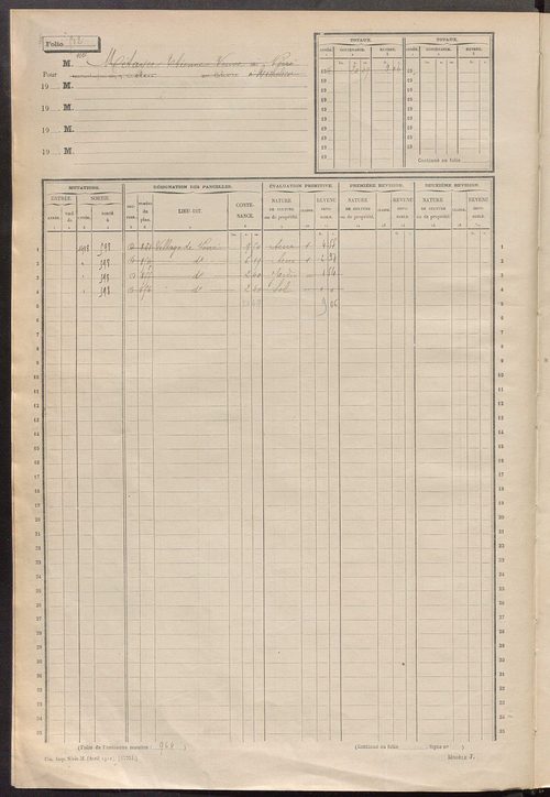 Matrice des propriétés non bâties, fol. 501 à 1000.