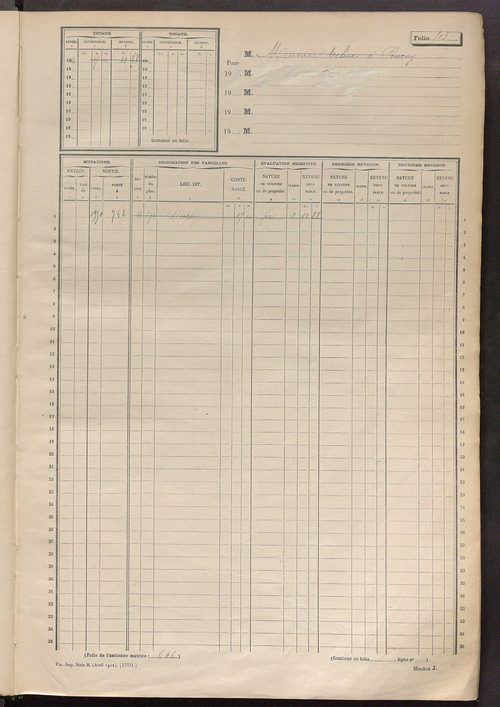 Matrice des propriétés non bâties, fol. 501 à 1000.