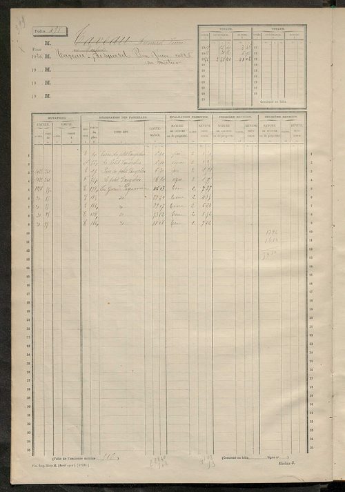 Matrice des propriétés non bâties, fol. 493 à 673.