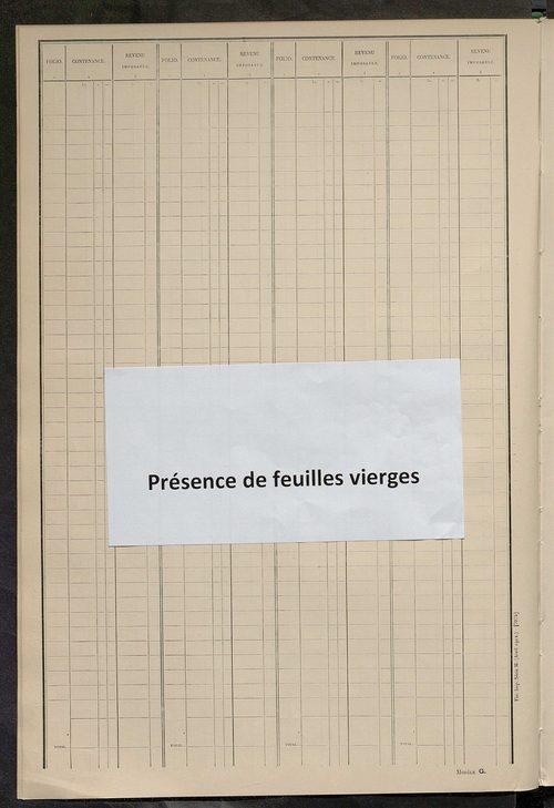 Tableau présentant les augmentations et les diminutions survenues dans la matière imposable ; récapitulation ; table alphabétique des propriétaires ; matrice des propriétés non bâties, fol. 1 à 492.