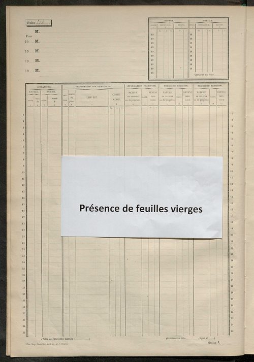 Matrice des propriétés non bâties, fol. 493 à 673.