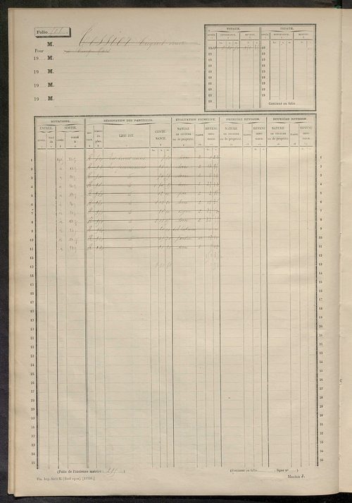 Matrice des propriétés non bâties, fol. 493 à 673.