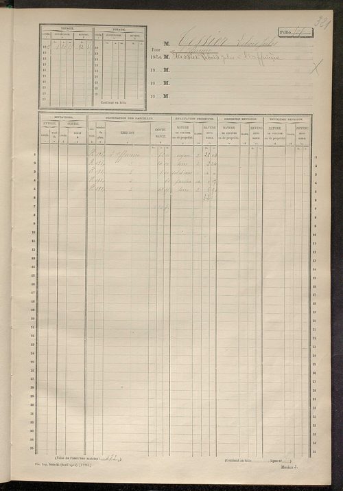 Matrice des propriétés non bâties, fol. 493 à 673.