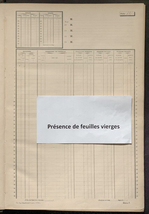 Matrice des propriétés non bâties, fol. 493 à 673.