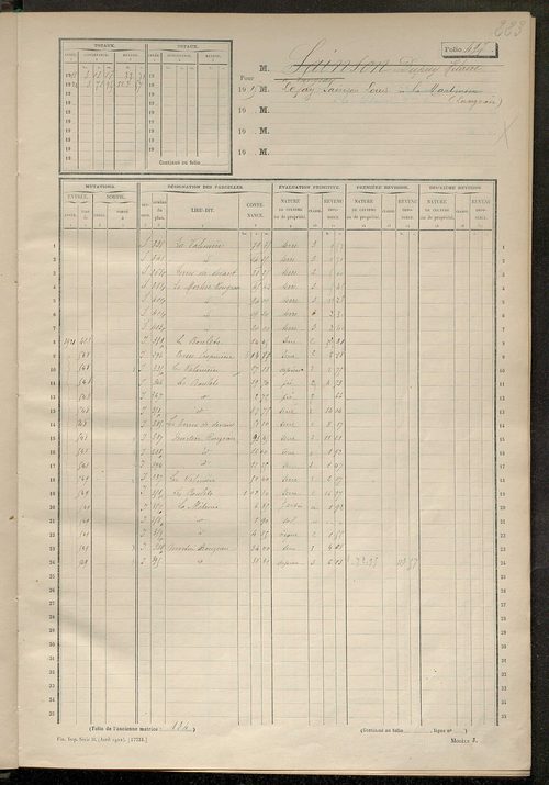Matrice des propriétés non bâties, fol. 493 à 673.