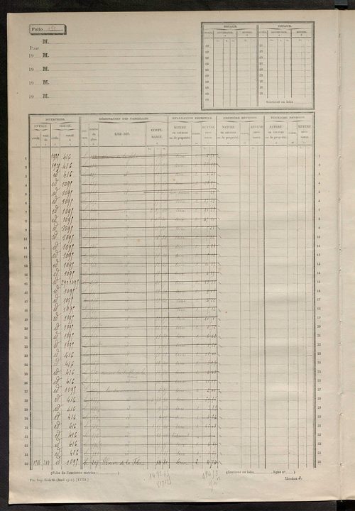 Matrice des propriétés non bâties, fol. 489 à 1088.
