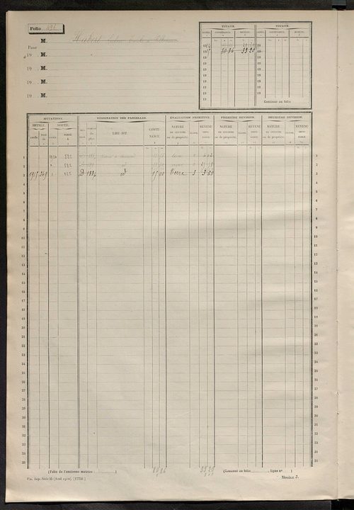 Matrice des propriétés non bâties, fol. 489 à 1088.
