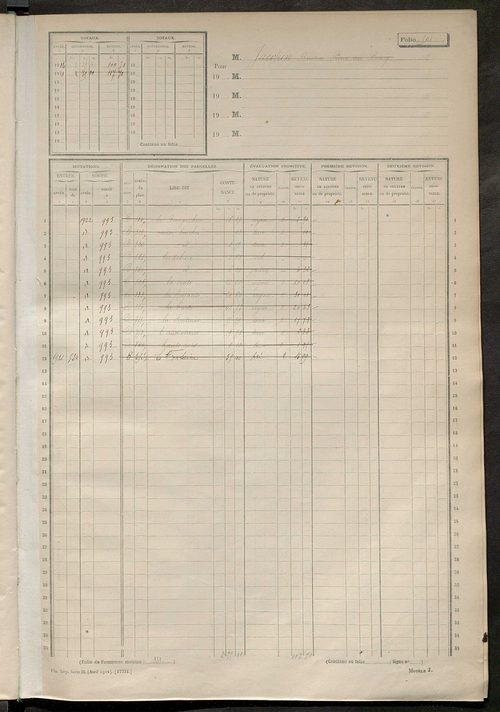 Matrice des propriétés non bâties, fol. 489 à 1088.