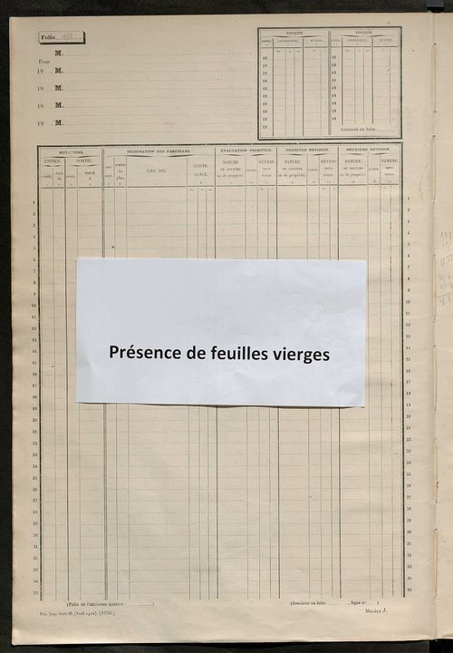 Matrice des propriétés non bâties, fol. 489 à 1088.
