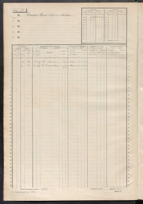 Matrice des propriétés non bâties, fol. 493 à 708.