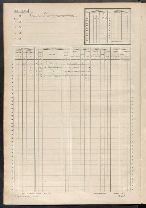 Matrice des propriétés non bâties, fol. 493 à 708.