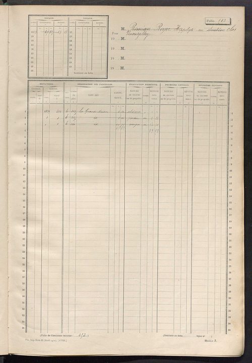 Matrice des propriétés non bâties, fol. 493 à 708.
