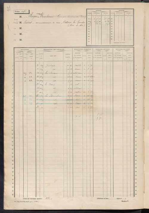 Matrice des propriétés non bâties, fol. 493 à 708.