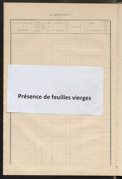 Matrice des propriétés bâties ; augmentations et diminutions, 1883-1891 ; séparation des revenus cadastraux afférents, pour l'année 1882, aux propriétés bâties et non bâties (état-balance) ; table alphabétique des propriétaires.