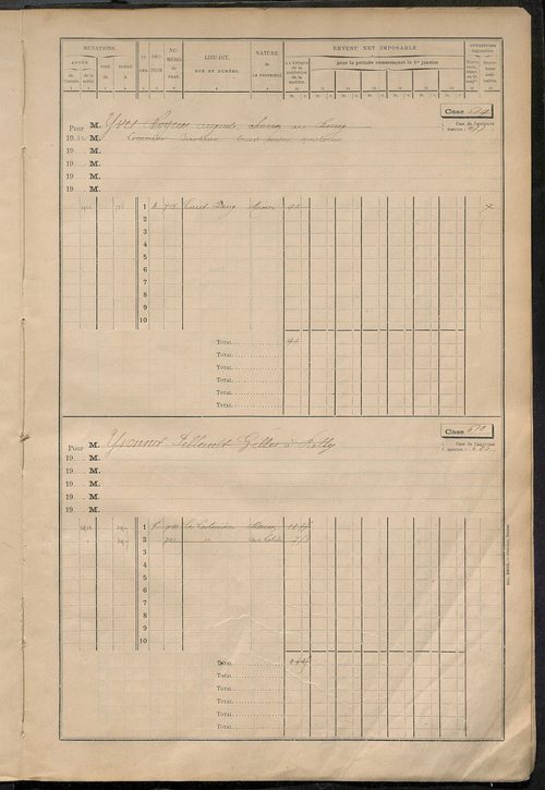 Matrice des propriétés bâties, cases 593 à 1295.