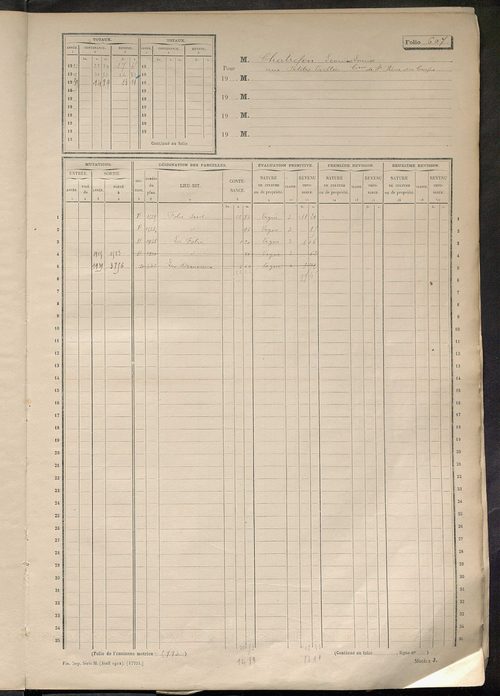 Matrice des propriétés non bâties, ol. 601 à 1200.
