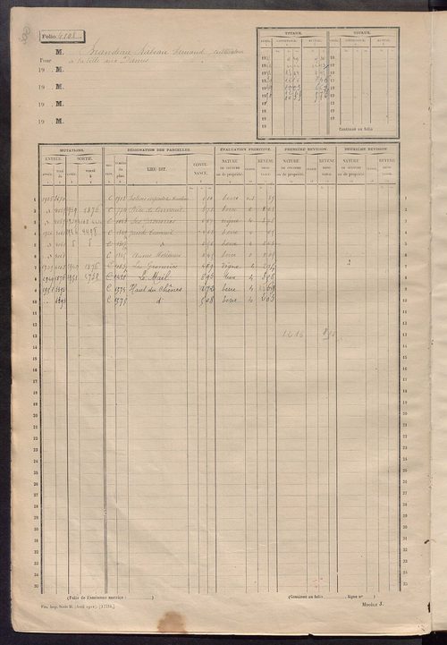 Matrice des propriétés non bâties, fol. 4101 à 4700.
