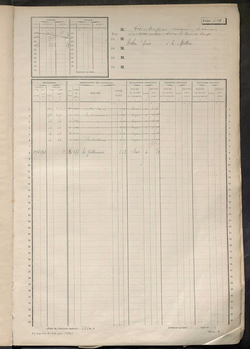 Matrice des propriétés non bâties, ol. 601 à 1200.