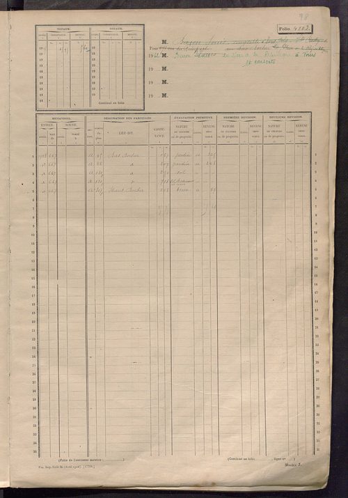 Matrice des propriétés non bâties, fol. 4101 à 4700.