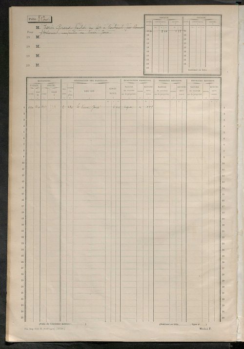 Matrice des propriétés non bâties, fol. 501 à 710.