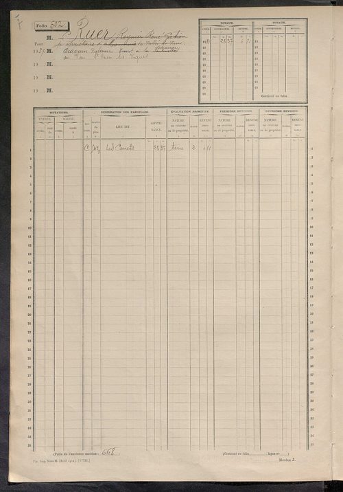 Matrice des propriétés non bâties, fol. 501 à 710.