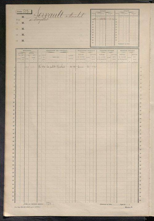 Matrice des propriétés non bâties, fol. 501 à 710.