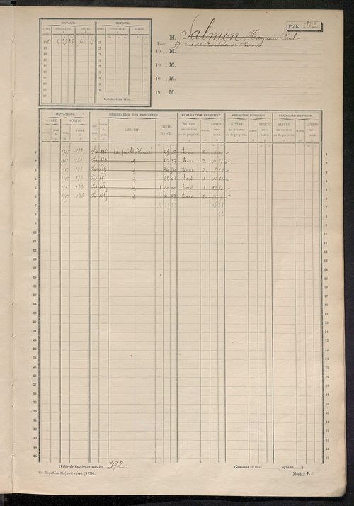 Matrice des propriétés non bâties, fol. 501 à 710.
