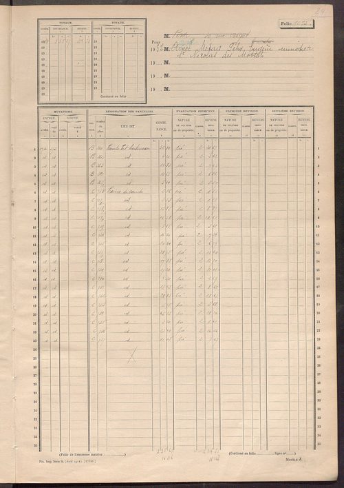 Matrice des propriétés non bâties, fol. 1091 à 1249.
